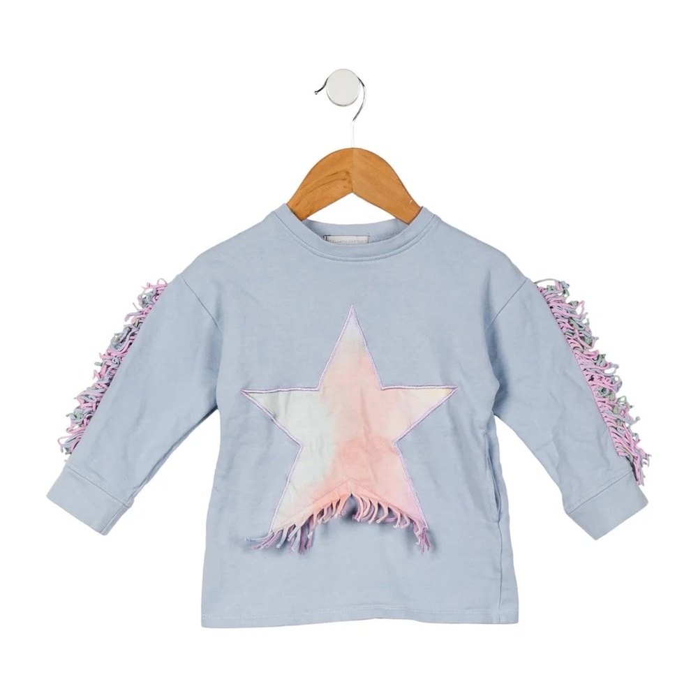 Stella McCartney Kids Blue Star Fringe Shirt
